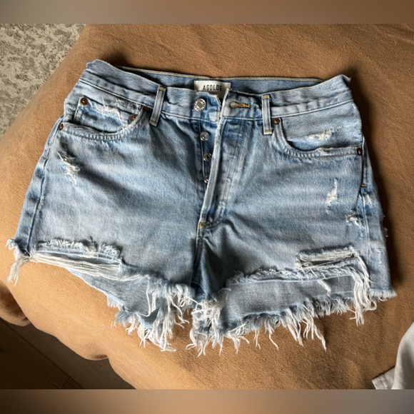 Agolde Parker Denim Shorts - Picture 1 of 3